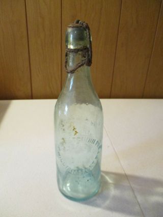 Rare Vintage John Steinhillper Blob Top Soda Bottle W/stopper Williamsport,  Pa.
