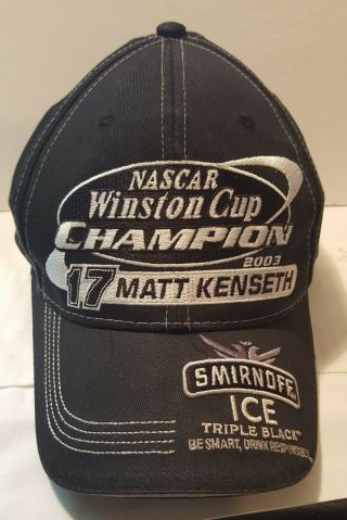 Matt Kenseth 17 Smirnoff Ice Triple Black Racing Hat - Cap Preown Good Cond.