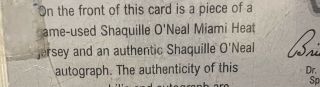 2013 Sportkings Shaquille O ' neal (Auto/ Game worn Jersey Patch) 4