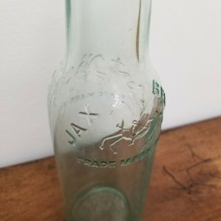 Vintage 1930s JAX BEER Bottle Aqua Jackson Brewing Co Orleans Embossed Horse 2
