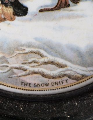 Antique Pratt Ware Framed pot lid entitles The Snow Drift 3