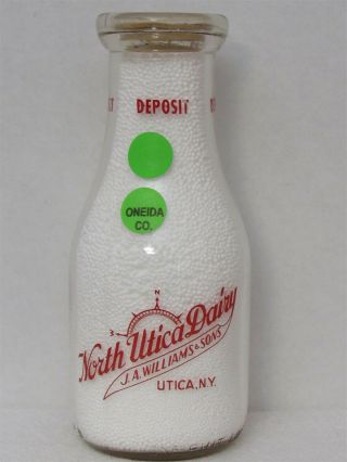 Trpp Milk Bottle North Utica Dairy J A Williams & Sons Utica Ny 1964 Quality