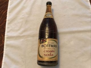 1946 Hoffman Cream Soda Paper Label Quart Soda Bottle,  Long Island N.  Y.