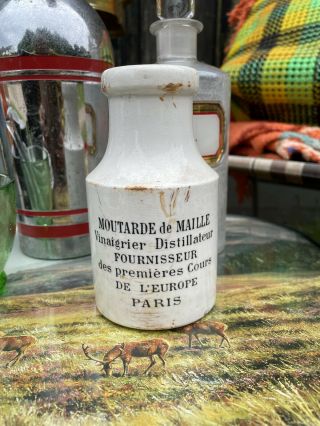 Antique Vintage French Moutarde De Maille Fournisseur Paris Mustard Pot Jar