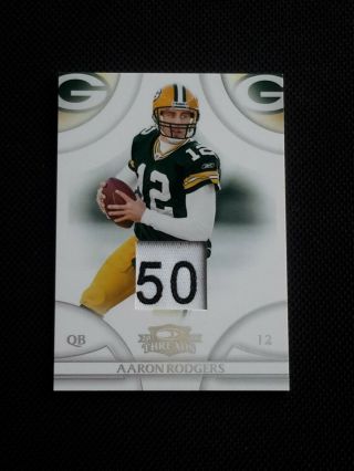 2008 Aaron Rodgers Donruss Threads Laundry Tag Game Patch /25 Sp Jersey