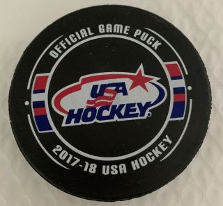 Usa Hockey Official Game Puck 2017 - 2018