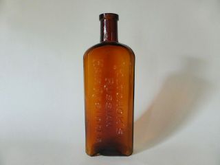Rare Antique Voltchok ' s Russian Hair Restorer Bottle,  1910s Amber Glass 2