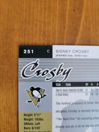 2005 - 06 Fleer Ultra Sidney Crosby Rookie Card 251 3