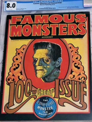 Famous Monsters Of Filmland 100 Cgc 8.  0 White Pages