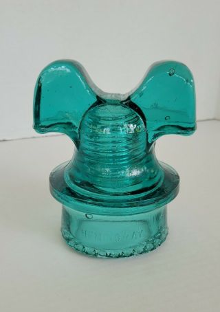 Hemingray Green Glass Insulator Mickey Mouse Ears