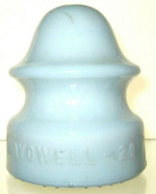 Cd 164 White Milkglass Maydwell - 20 Antique Glass Insulator Green Tint L1