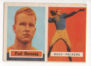 1957 Topps Football Card 151 Paul Hornung - Green Bay Packers.