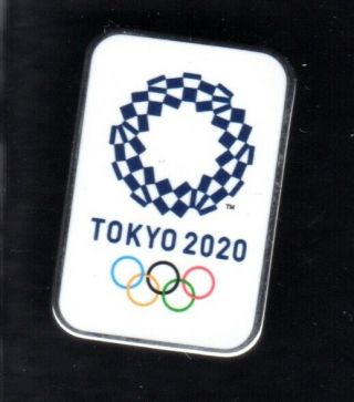 Tokyo 2020.  Olympic Games Pin Depicting The Logo Of The Games.  Vertical