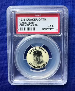 1935 Babe Ruth Baseball Champions Psa 5 Ex Quaker Oats Boston Braves