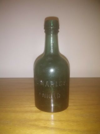 antique soda bottle J.  Marlow.  blob top/ double hat top 2