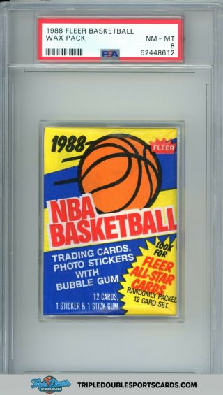 1988 Fleer Basketball Wax Pack Psa 8 Nm -.  From Unsearched Pictured Case/box.