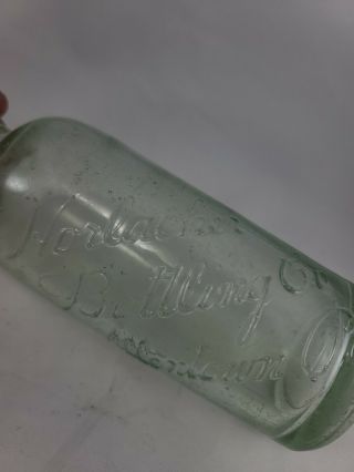 Vintage Hutch Horlacher Bottling Co.  Allentown,  Pa.  Aqua Antique 2