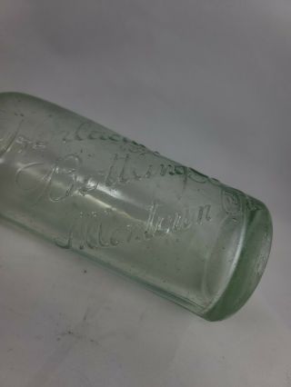 Vintage Hutch Horlacher Bottling Co.  Allentown,  Pa.  Aqua Antique 3