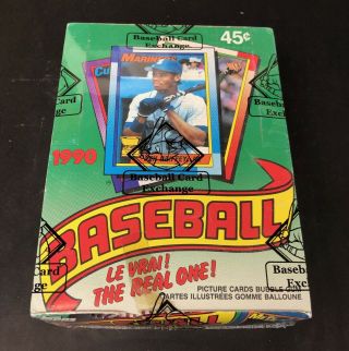 1990 Opc Baseball Wax Box Bbce Authenticated
