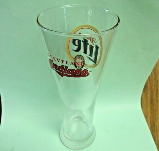 Cleveland Indians Baseball Miller Lite Pilsner Beer Glass 16 Oz Ohio