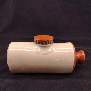 Vintage Stoneware Bed / Foot Warmer Hot Water Bottle & Stopper 3