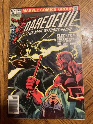 1980 Marvel Comics Daredevil 168 Volume 1 1st Appearance Of Elektra Key