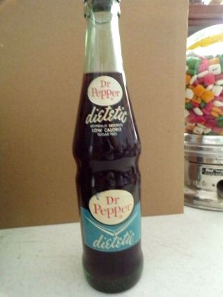 Rare Dr.  Pepper Dietetic Soda Full 10 Oz Bottle