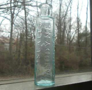 Fosgates Anodyne Cordial 1860s Medicine Bottle With Letter B.  Peened Out