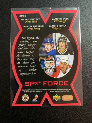 1997 SPX Force Gretzky Brodeur Jar Iginla 6
