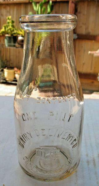 Pint Size Dairy Delivery Co.  San Francisco Milk Bottle