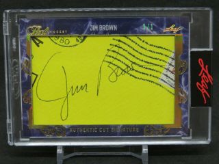 2021 Leaf Pearl Hockey Jim Brown Cut Signature Auto 1/1 Cleveland Browns Jejv