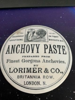 Black And White Pot Lid Lorimer And Co Anchovy Paste 108 Mm Dia