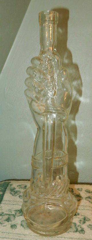 Vintage Hand Of Charlotte Corday Figural Bottle,  15 ",  Hand Holding Dagger