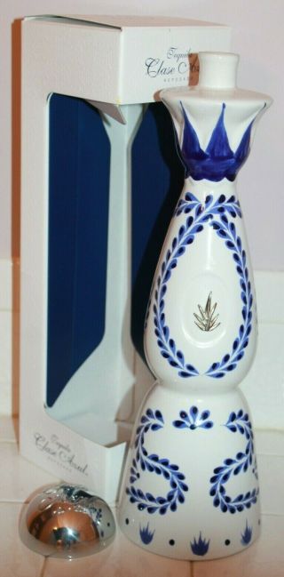 Empty Tequila Clase Azul Reposado Ceramic Bottle & Box Hand Painted 750ml Mexico