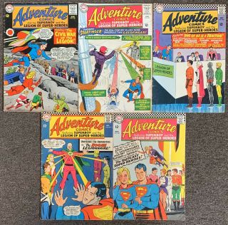 Adventure Comics 333,  335,  346,  349,  350 Superboy Legion Of Heroes Dc 1965