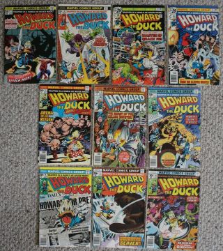 Howard The Duck 1976 - 1986 Marvel Brunner Colan Frankenstein Spider - Man 1 - 10 Vf
