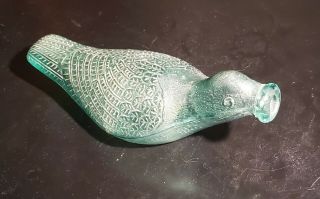 Rare Old Collectible Figural Glass Bird Dove Baby Feeding Nursing Murder Bottle