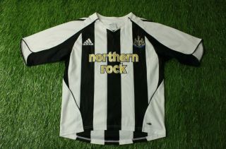 Newcastle United 2005/2007 Football Shirt Jersey Home Adidas Young L