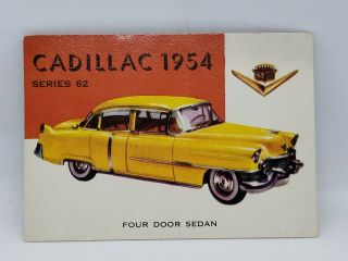 1954 Topps World On Wheels 164 Cadillac Series 62 4 Dr Sedan Car Trading Card