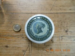 Victorian John Goswell & Co London Patronized By The Queen.  Tooth Paste Pot Lid