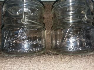 (2) Vintage Ball Eclipse Wide Mouth Pint Canning Jars With Glass Lids