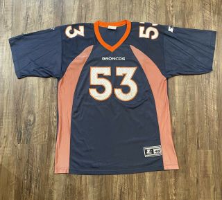 Authentic Starter Bill Romanowski Denver Broncos Jersey Size - 48 1998 Nfl