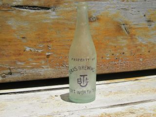 1890s Aqua Texas Brewing Co Beer Bottle Fort Worth Tx Rare