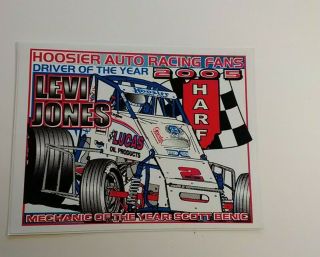 2005 Harf Hoosier Auto Race Fans Driver Of The Year Decal - Levi Jones