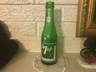 Vintage 7up The Fresh Up Drink 7oz With Girl 8 Bubble Newberry Michigan