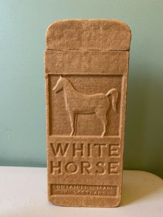 Vtg White Horse Cellar Blended Scotch Whiskey Embossed Fibre Box Only