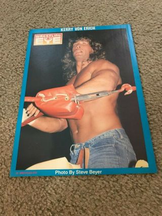 Vintage Kerry Von Erich Wwf Wrestling Pinup Photo 80s Nwa Awa Texas Tornado 1989