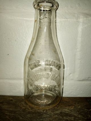 Vintage Quart Milk Bottle Arthur 