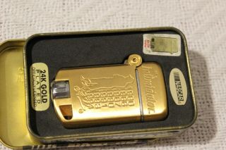 2002 Nascar Collectible Dale The Intimidator Earnhardt 24k Gold Plated Lighter