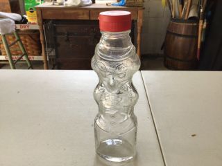 Vintage Grapette Soda Clown Bank Glass Bottle 8.  5 " Tall